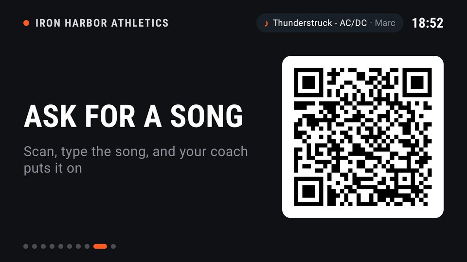 Ask for a song: a QR code on the TV